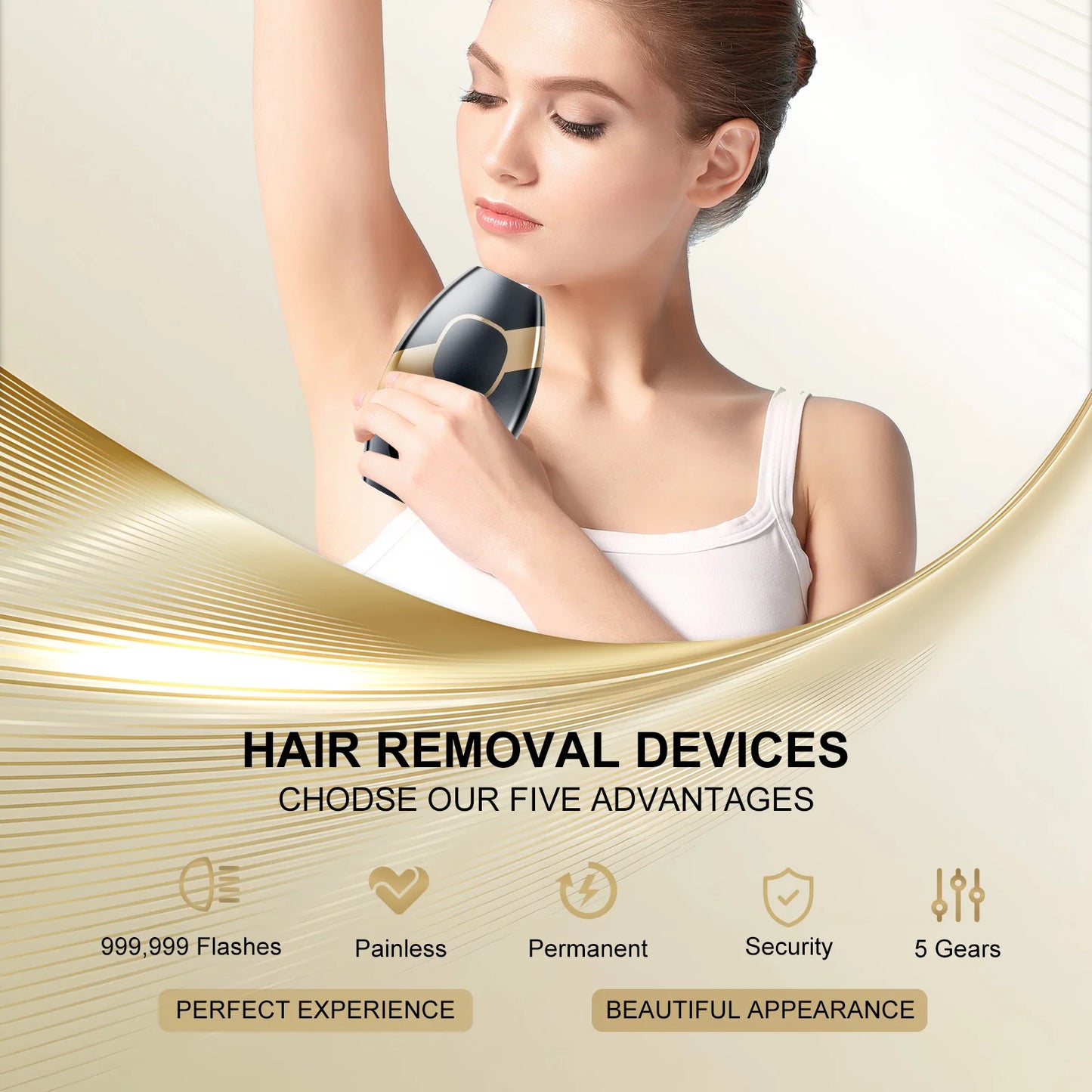 IPL Hair Removal Device – Pulsed Light Hair Remover for Face & Body