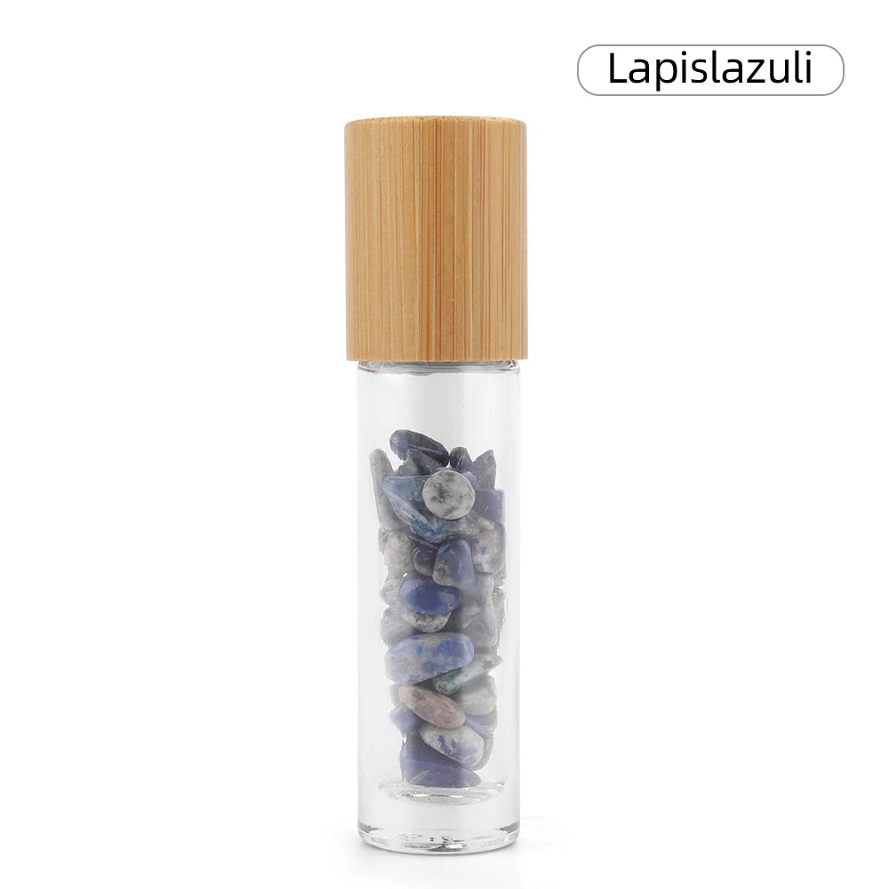 Crystal Gemstone Essential Oil Roller Bottle – Natural Healing Stone Roll-On (10ml)