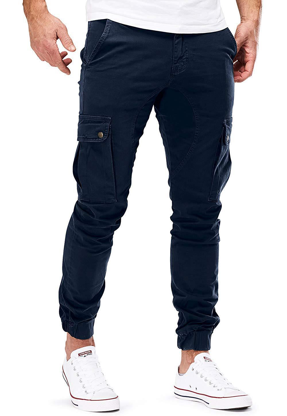Men's Multi-Pocket Cargo Pants – 100% Cotton Casual Trousers (M–XXXL)