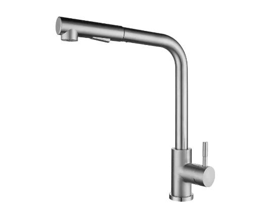 Creative Vault Marketplace silver chrome stainless steel retractable kitchen faucet with monocomando lever