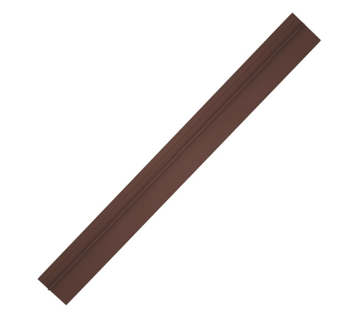 A solid dark brown, rectangular door insulation strip with a raised center rib for sound and weatherproofing.