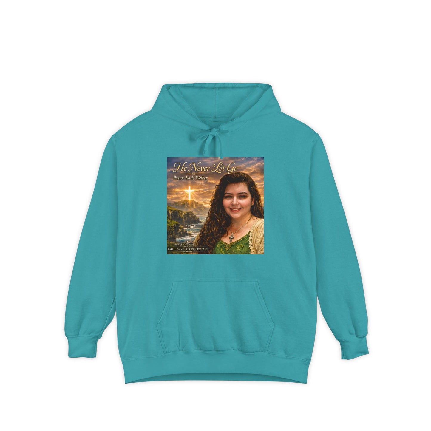 Christian Portrait Hoodie - 'He Lives For Me' Inspirational Faith Sweatshirt