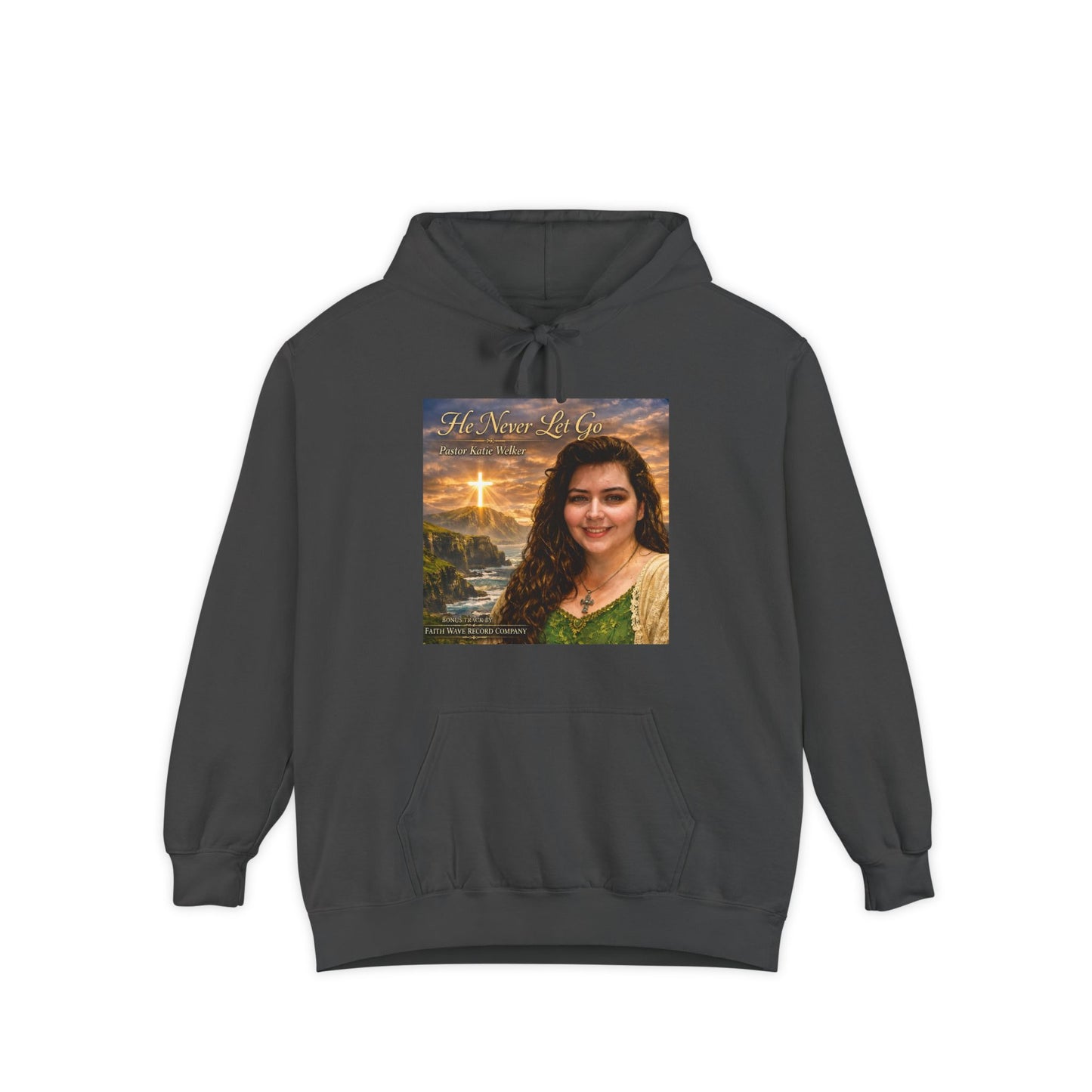Christian Portrait Hoodie - 'He Lives For Me' Inspirational Faith Sweatshirt