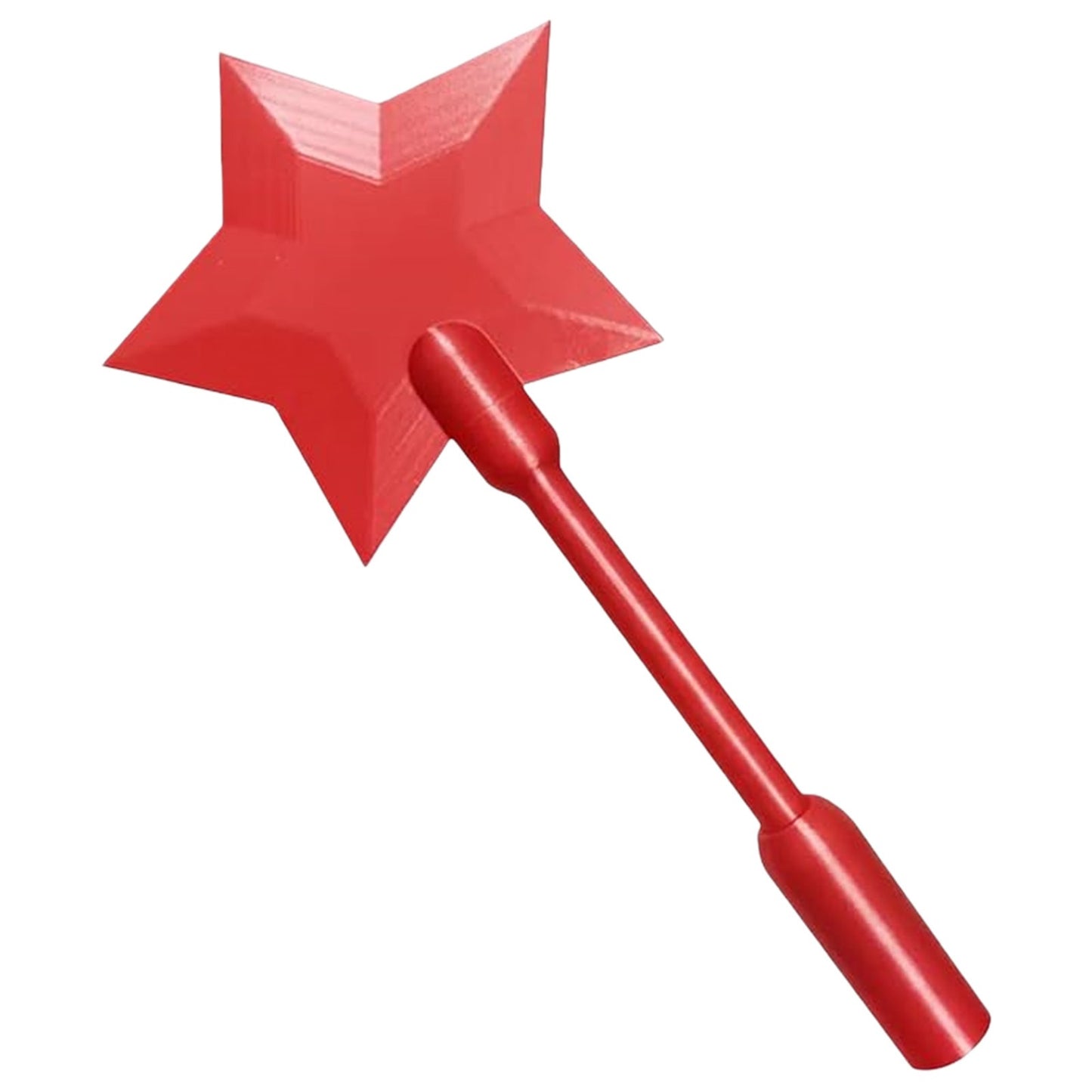 Bright red, star-shaped payment wand with a sleek, minimalist handle, isolated against a white background.