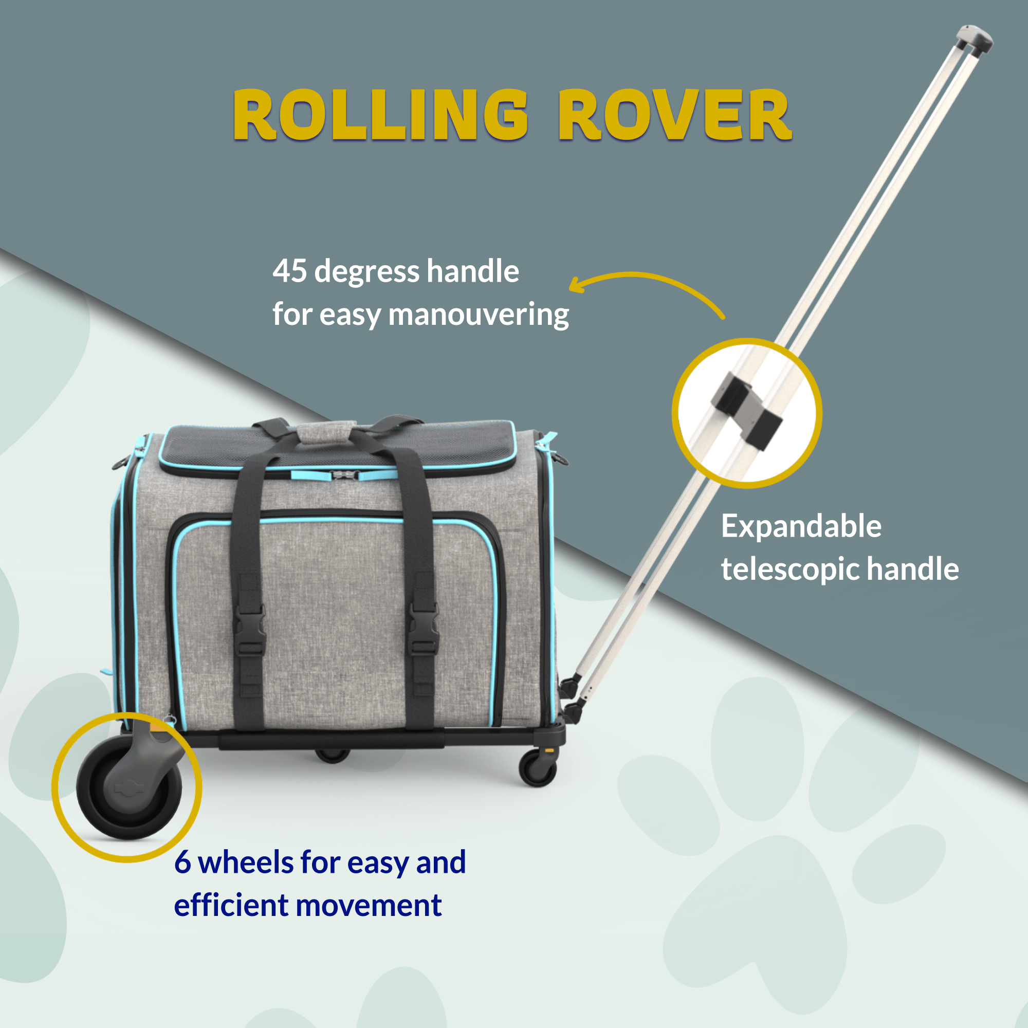 Rolling Rover Airline Compliant Expandable Wheeled Pet Carrier by Katziela
