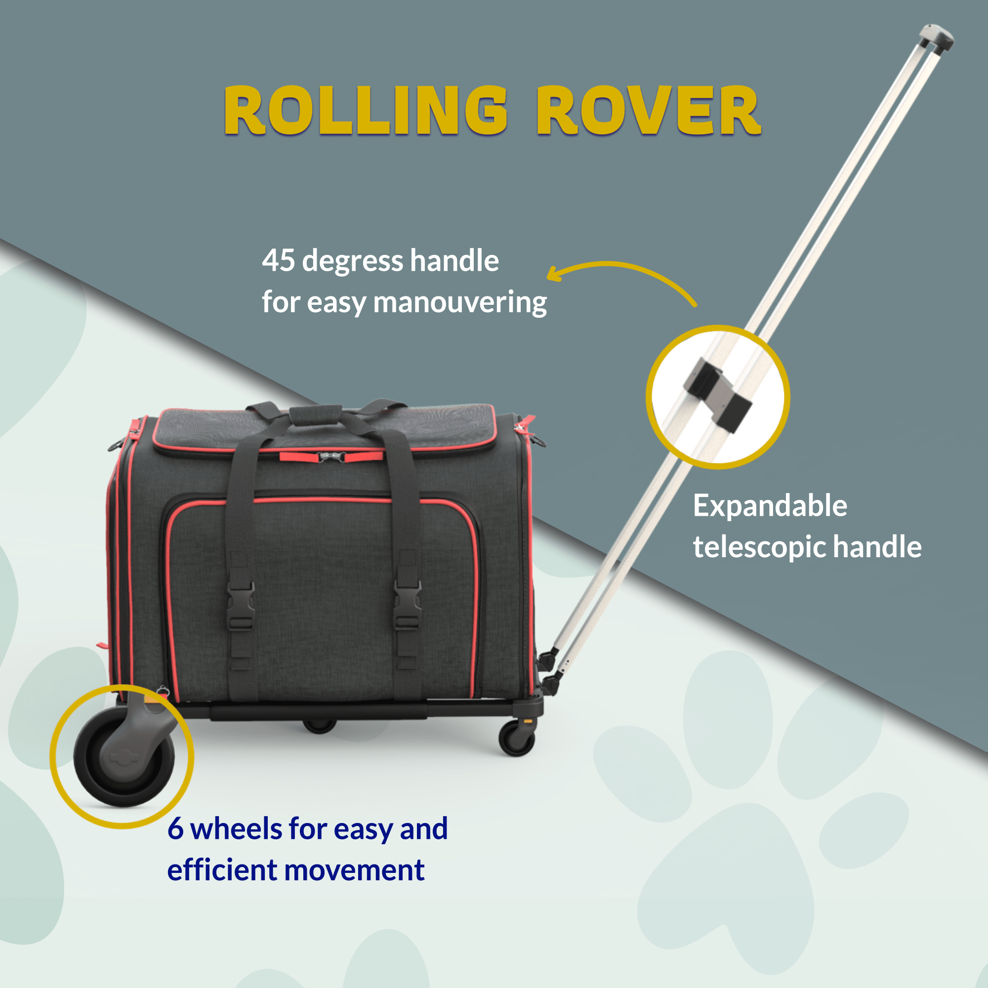 Rolling Rover Airline Compliant Expandable Wheeled Pet Carrier by Katziela