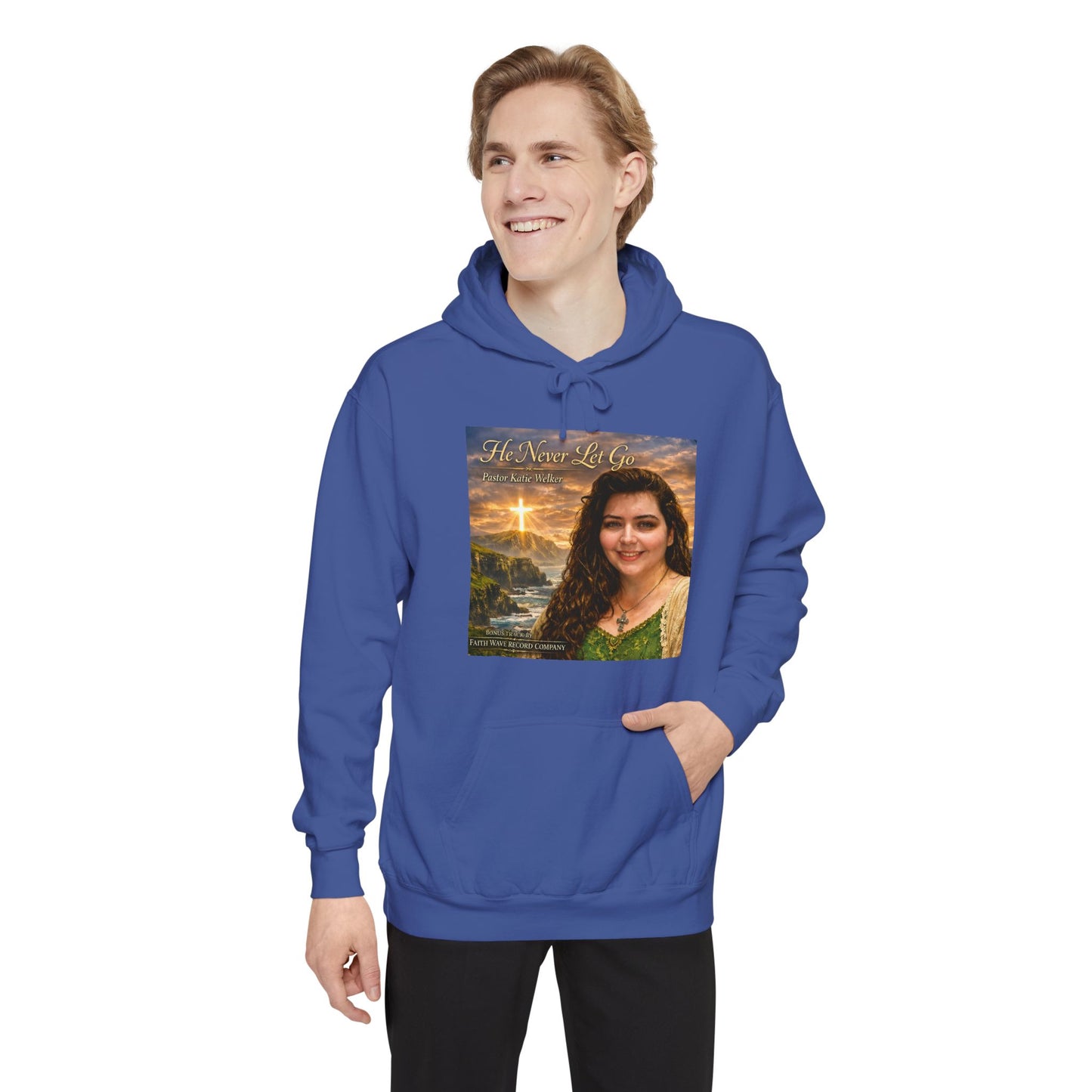 Christian Portrait Hoodie - 'He Lives For Me' Inspirational Faith Sweatshirt