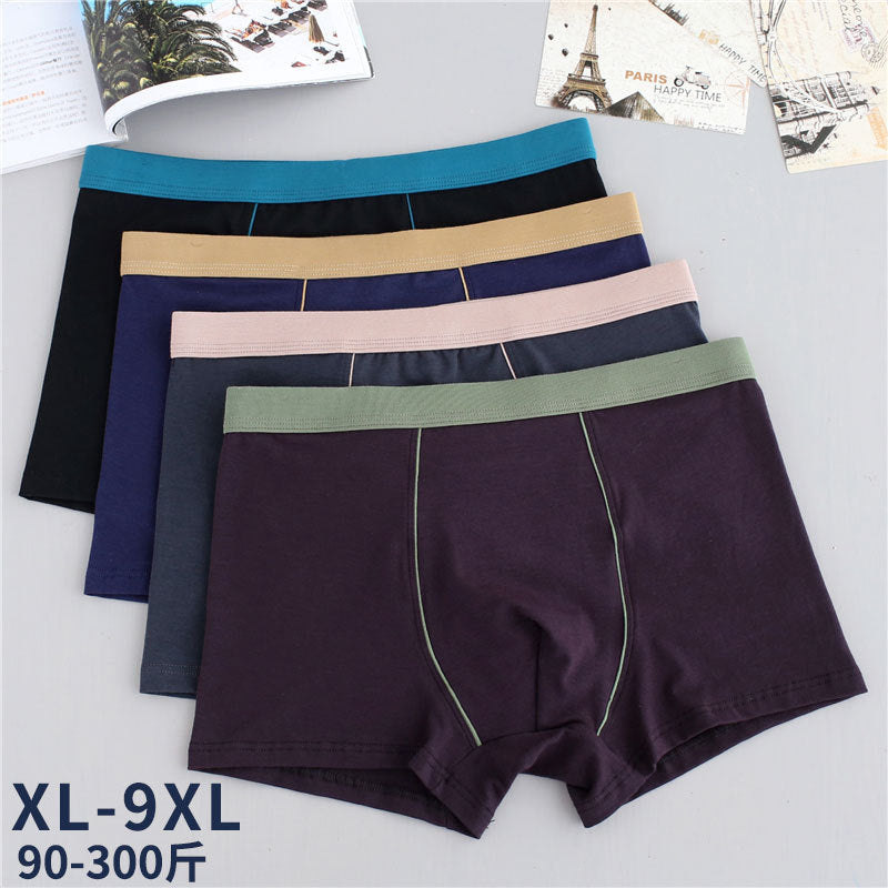Men's Plus Size Cotton Boxer Shorts – Breathable Seamless Underwear (XL–9XL)