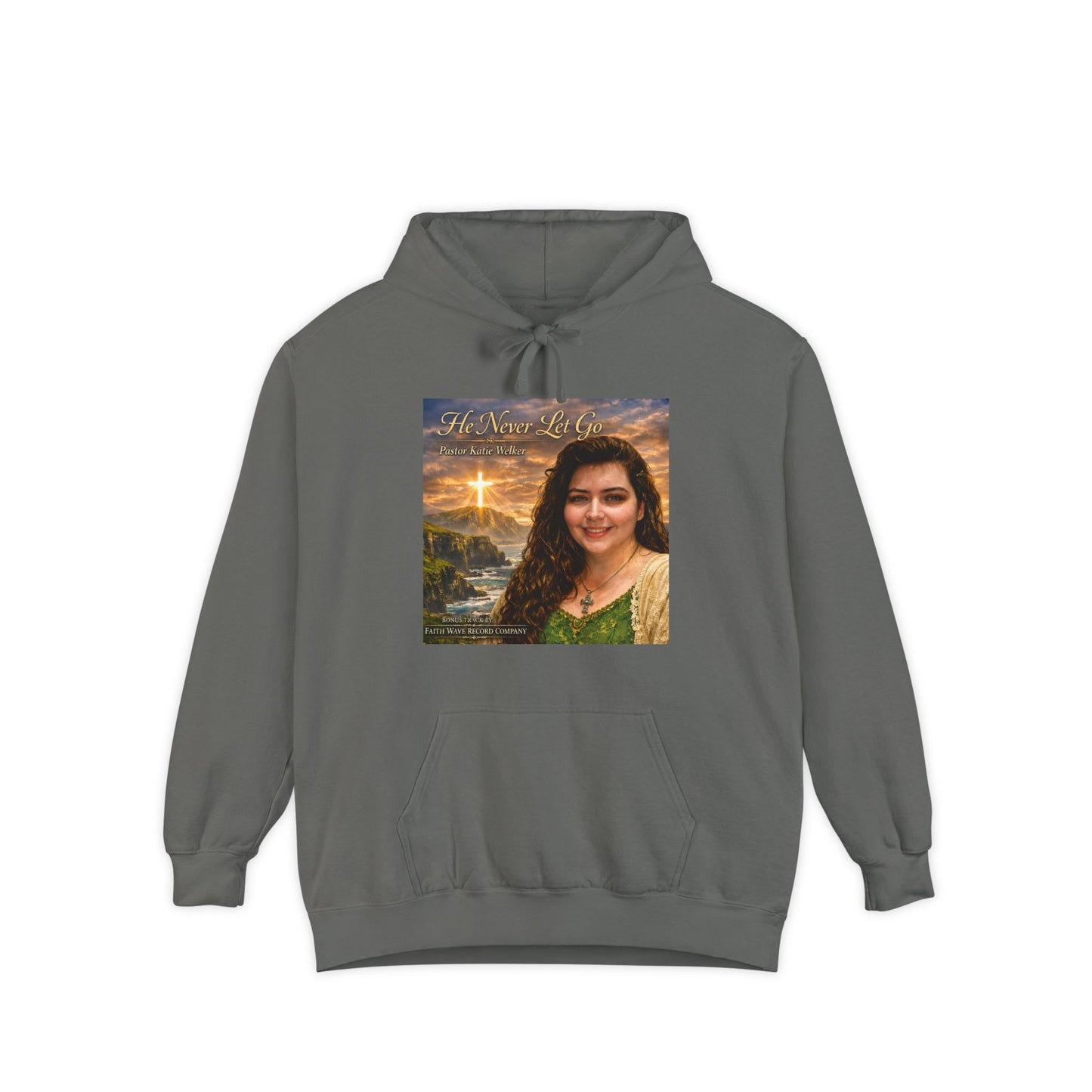 Christian Portrait Hoodie - 'He Lives For Me' Inspirational Faith Sweatshirt