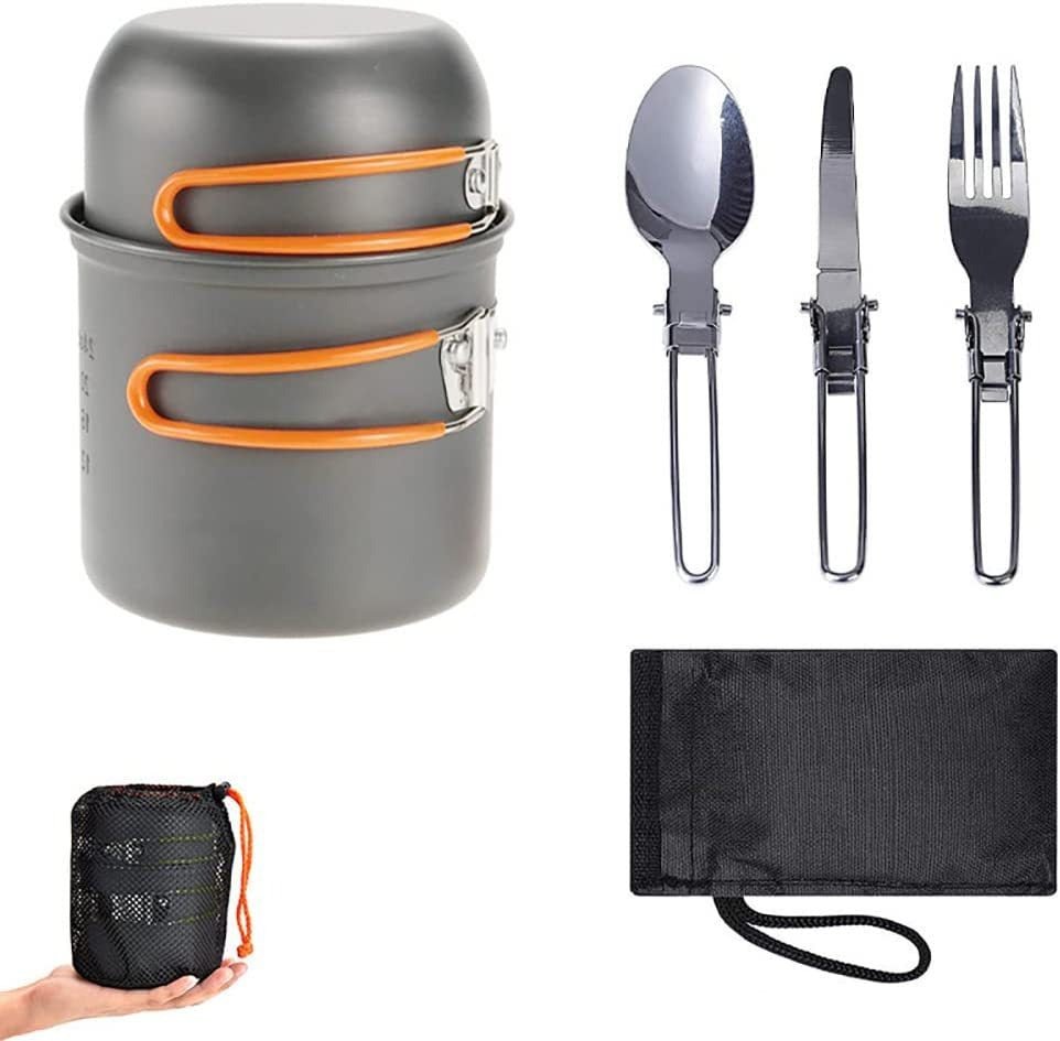 Portable Hard Aluminum Oxide Outdoor Cookware Set Convenient Three-Piece Combination Set Of Pots And Pans by V.I.P Digital Presence