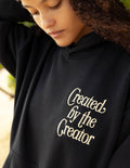 Unisex Hoodie With Colossians 1 16 Bible Verse Created By The Creator Black by Elevated Faith