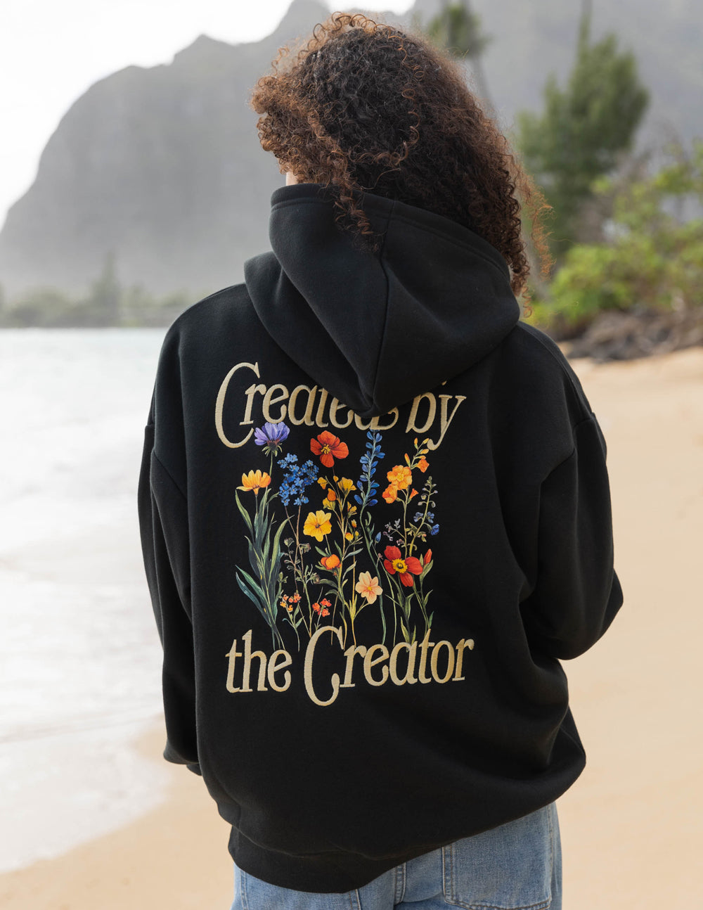 Unisex Hoodie With Colossians 1 16 Bible Verse Created By The Creator Black by Elevated Faith