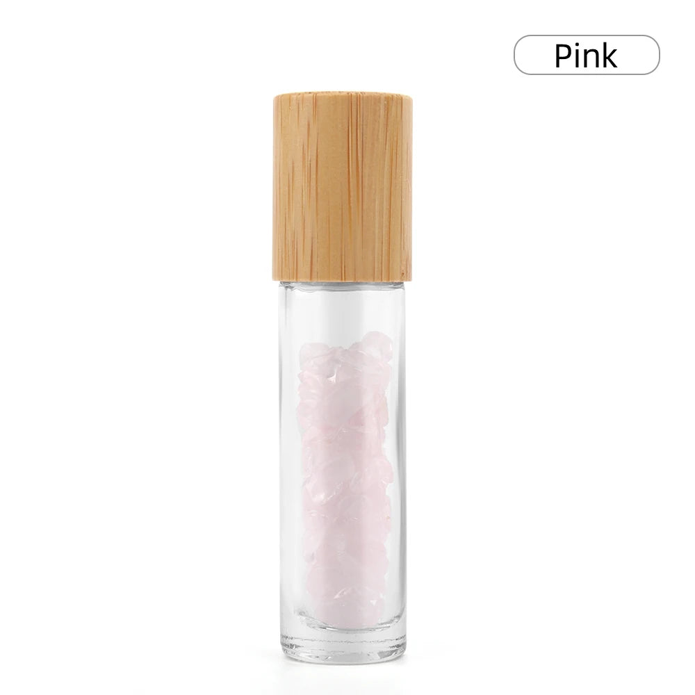 Crystal Gemstone Essential Oil Roller Bottle – Natural Healing Stone Roll-On (10ml)