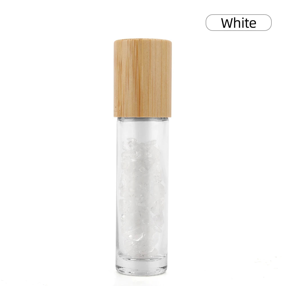 Crystal Gemstone Essential Oil Roller Bottle – Natural Healing Stone Roll-On (10ml)