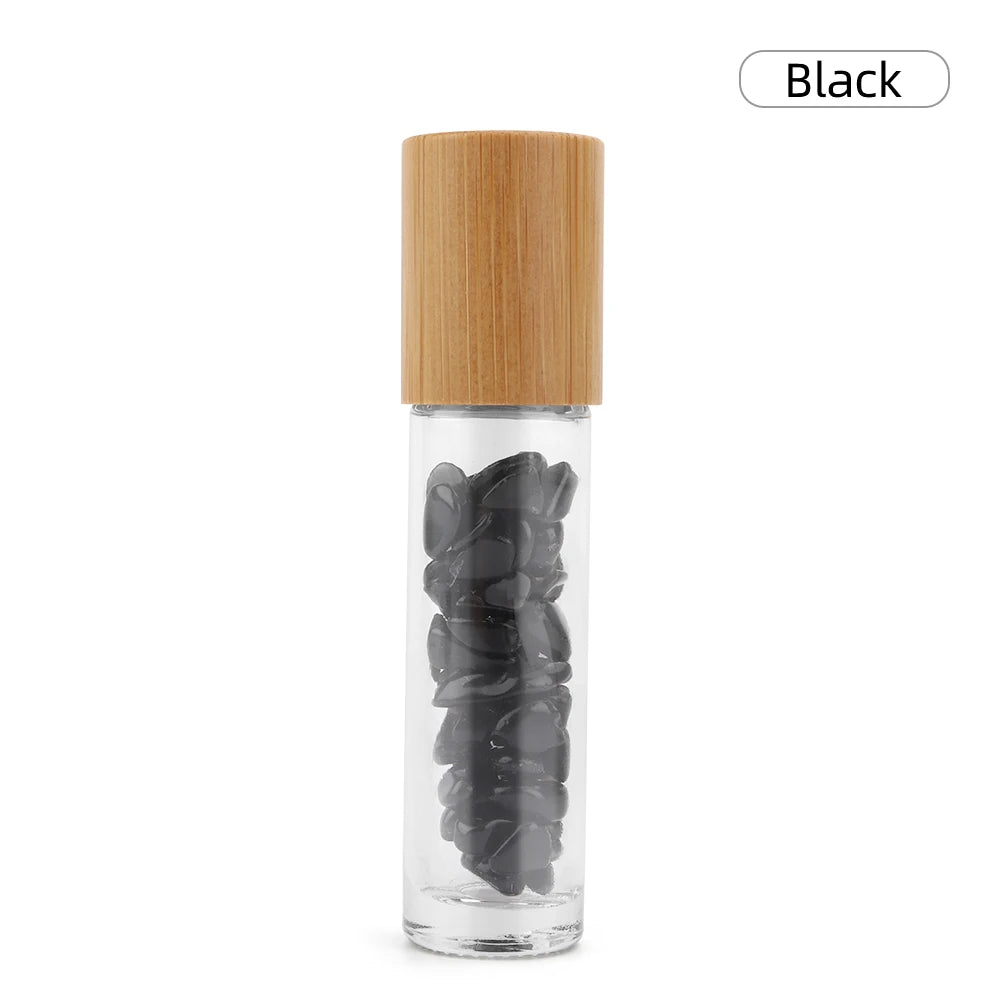 Crystal Gemstone Essential Oil Roller Bottle – Natural Healing Stone Roll-On (10ml)