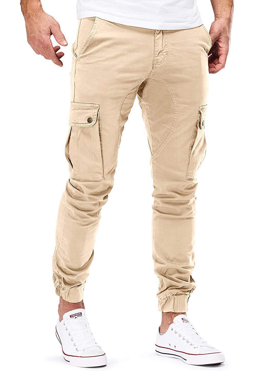 Men's Multi-Pocket Cargo Pants – 100% Cotton Casual Trousers (M–XXXL)