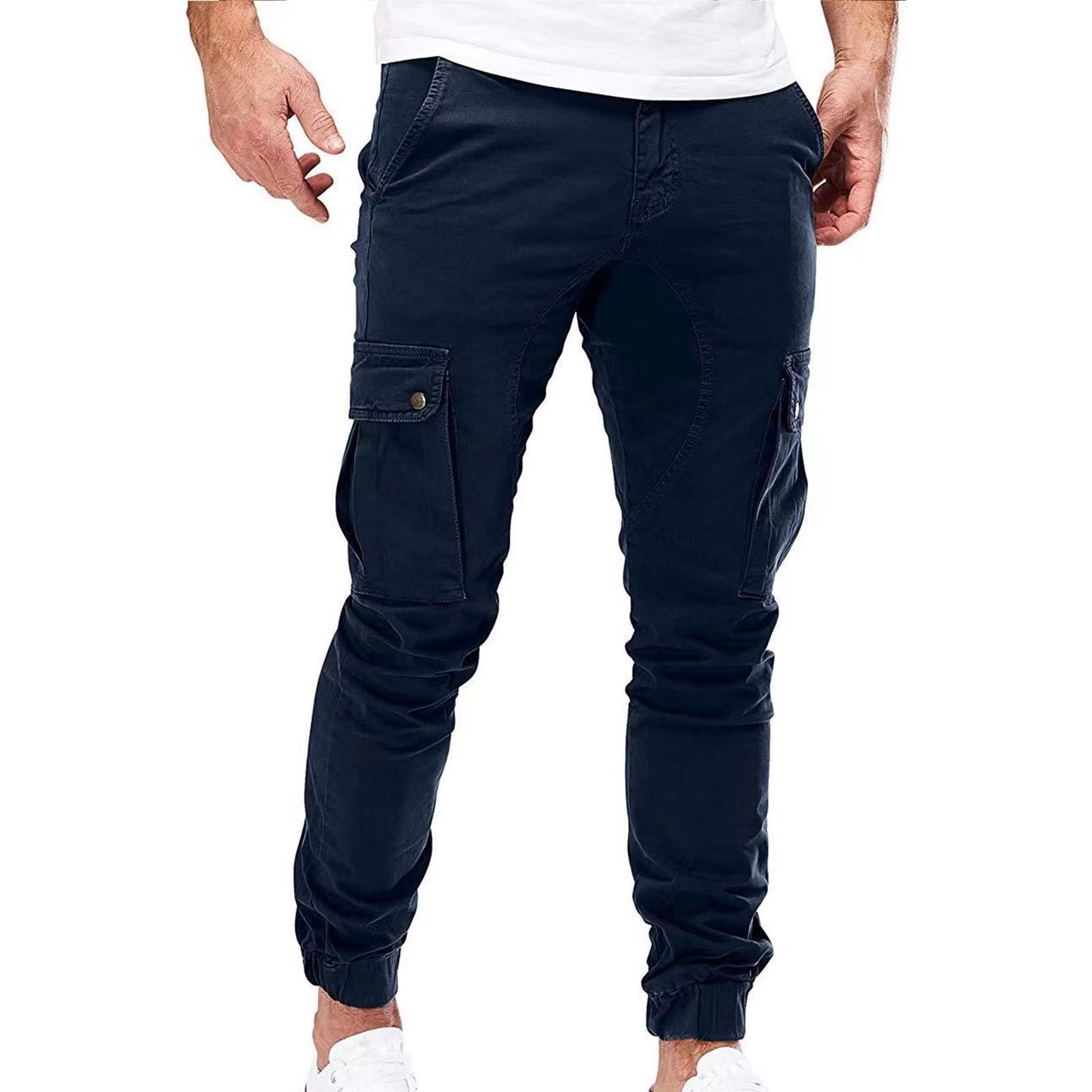 Men's Multi-Pocket Cargo Pants – 100% Cotton Casual Trousers (M–XXXL)