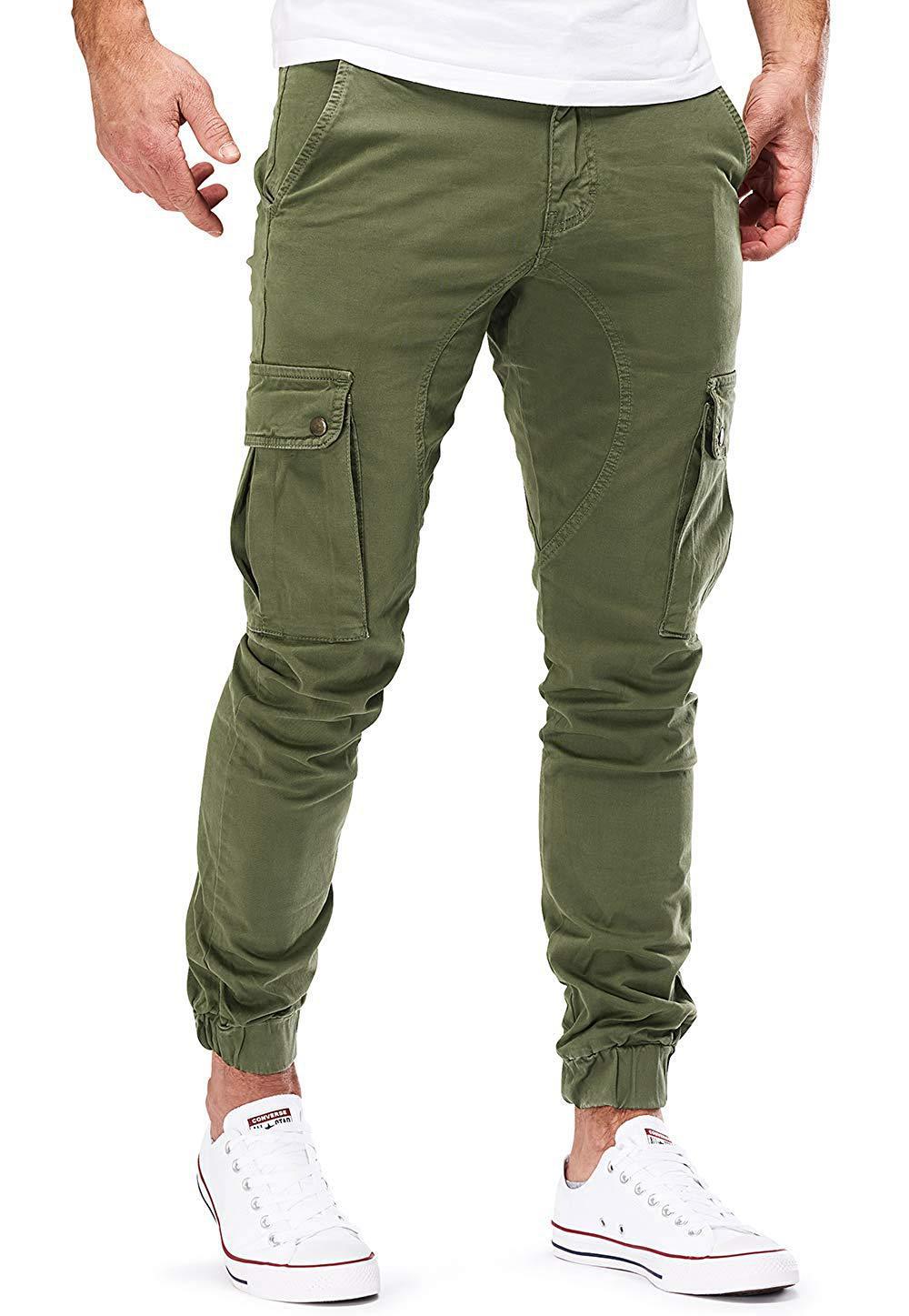 Men's Multi-Pocket Cargo Pants – 100% Cotton Casual Trousers (M–XXXL)