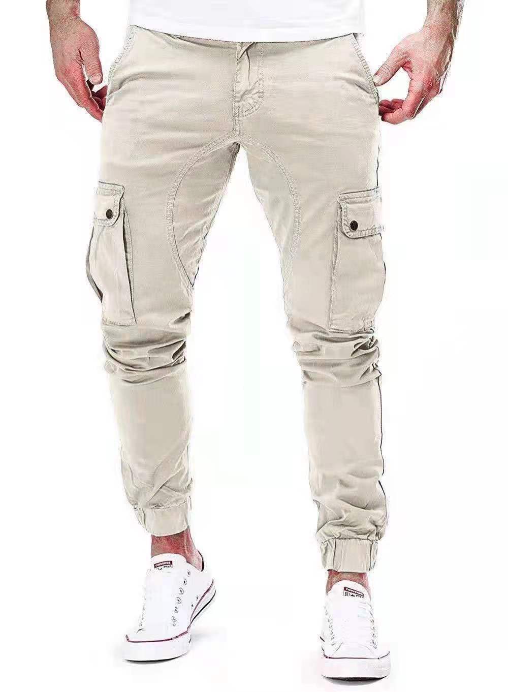 Men's Multi-Pocket Cargo Pants – 100% Cotton Casual Trousers (M–XXXL)