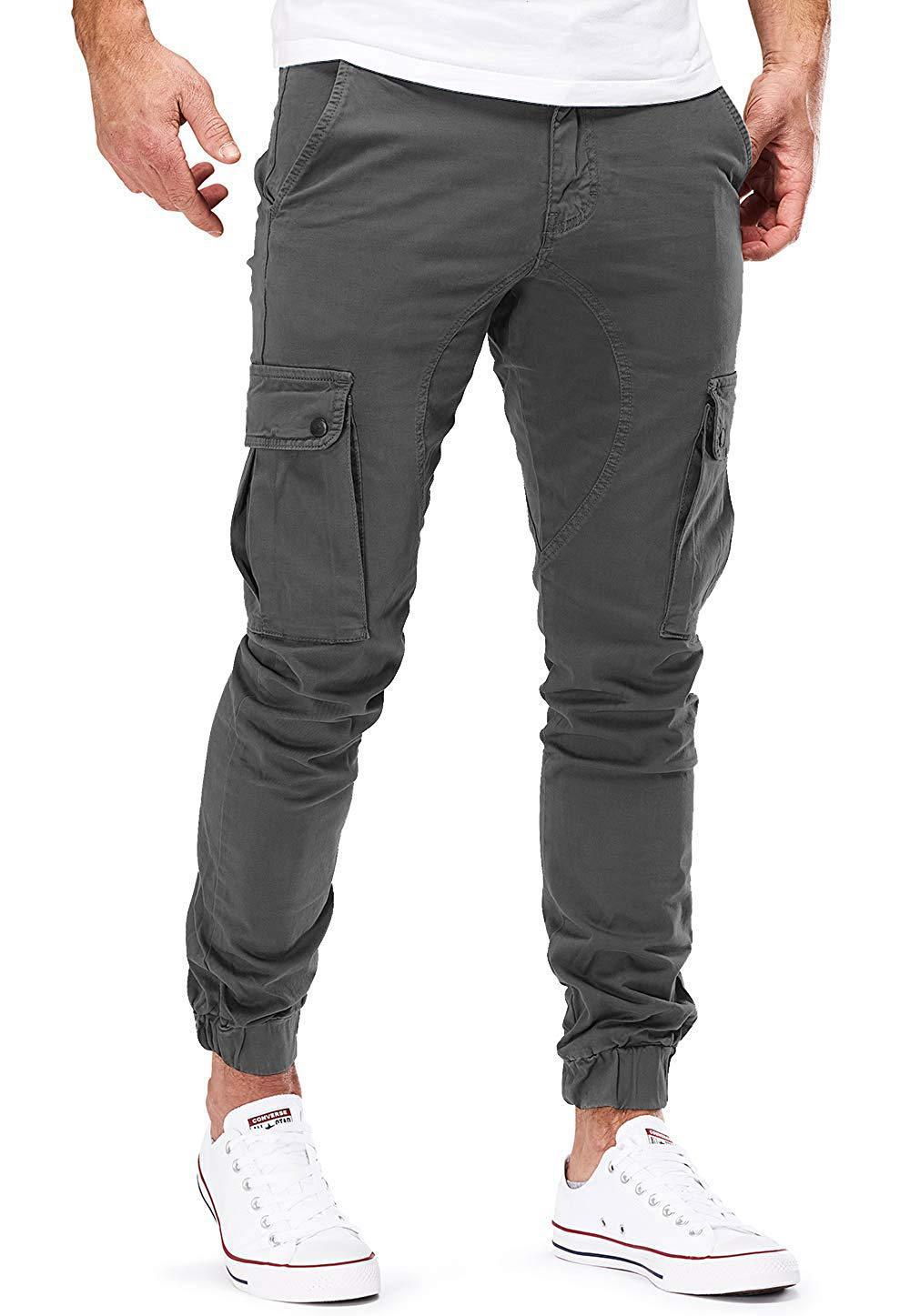 Men's Multi-Pocket Cargo Pants – 100% Cotton Casual Trousers (M–XXXL)