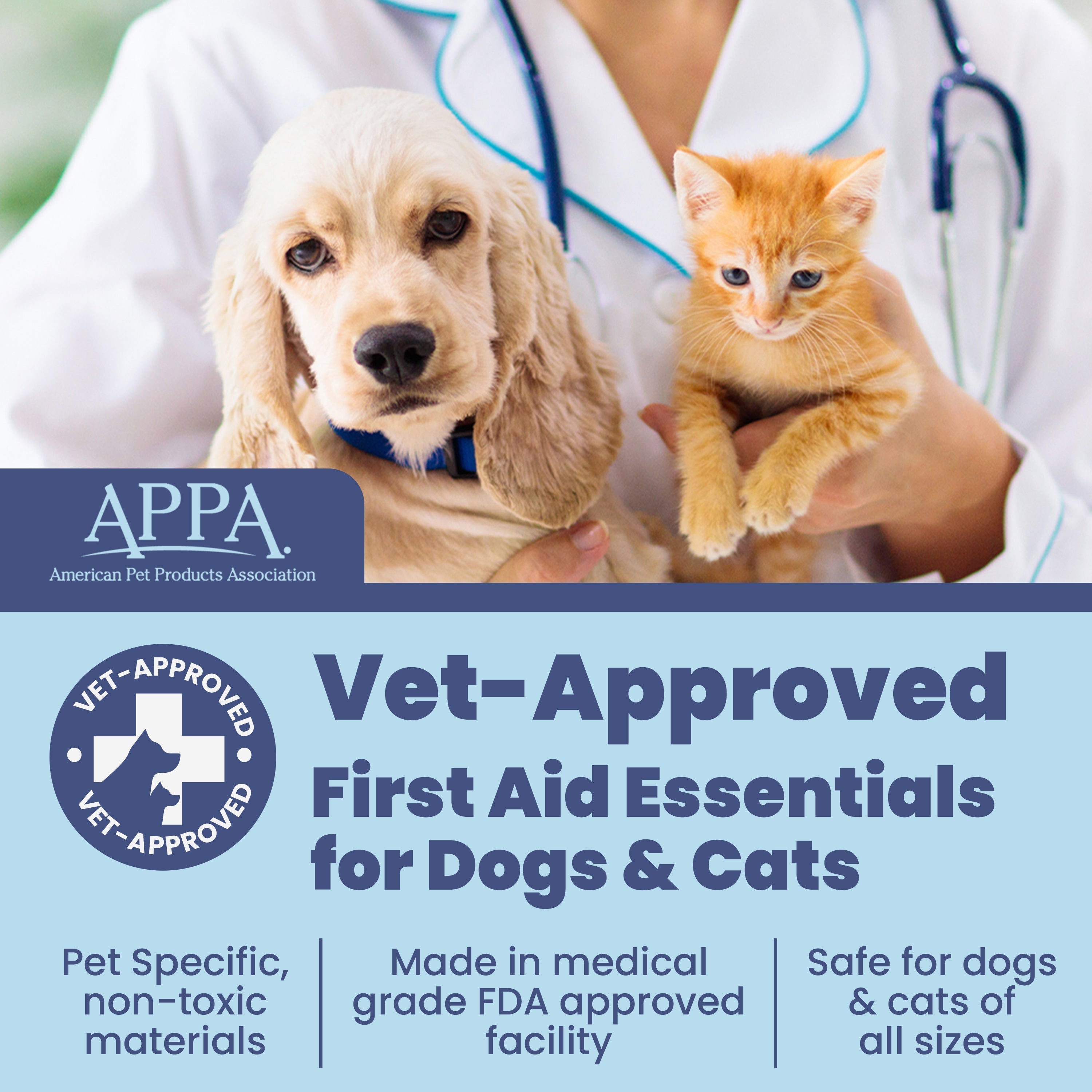 Pet First Aid Kit for Dogs & Cats with Vet-Approved Essentials by Rubyloo