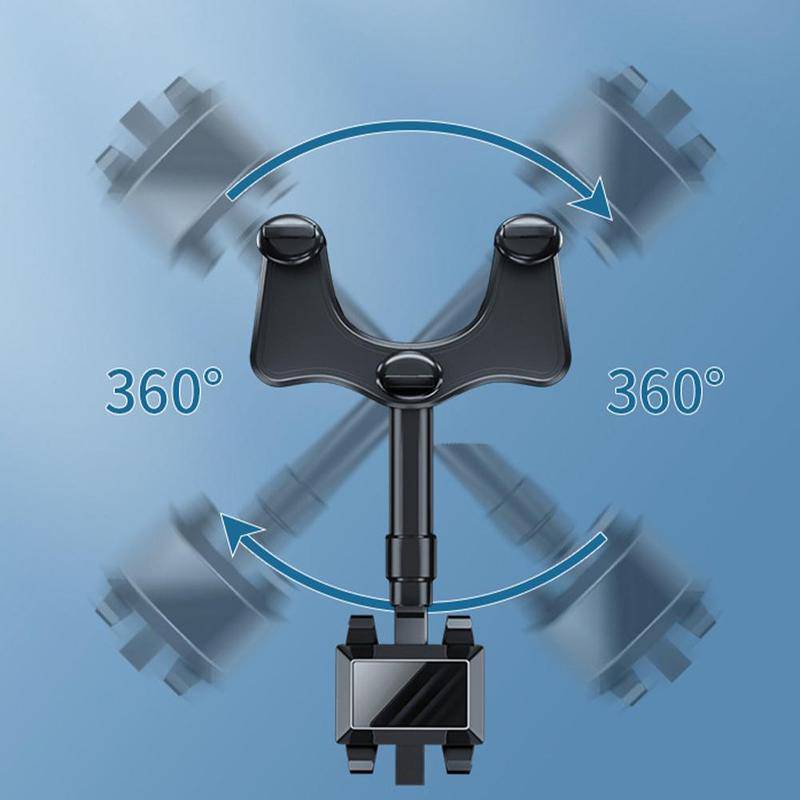 Rearview Mirror Phone Holder For Car Rotatable And Retractable Car Phone Holder Multifunctional 360 Rear View Mirror Phone Holder Suitable For All Mobile Phones And All Car by Creative Vault Marketplace