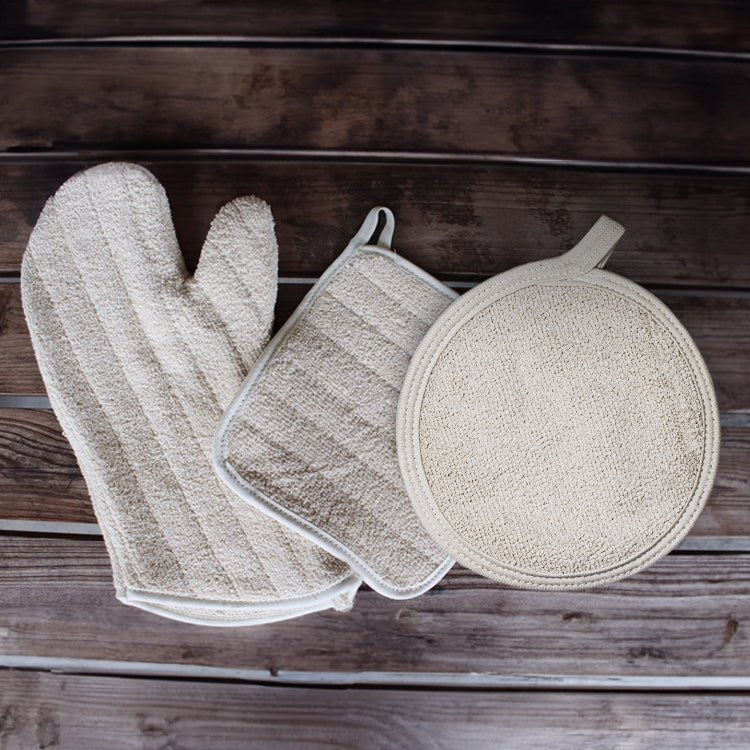 100% Cotton Pot Holders & Oven Mitt by Carolina Cottons