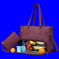 2-in-1 Women's Quilted Tote & Insulated Lunch Bag Bundle