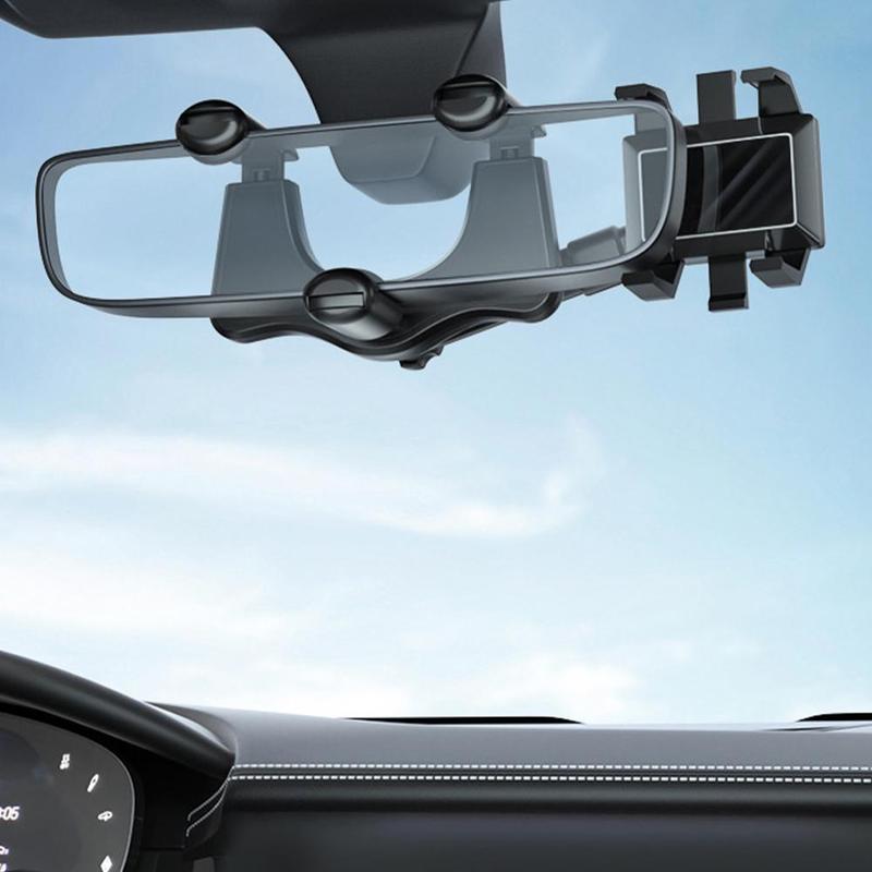 Rearview Mirror Phone Holder For Car Rotatable And Retractable Car Phone Holder Multifunctional 360 Rear View Mirror Phone Holder Suitable For All Mobile Phones And All Car by Creative Vault Marketplace