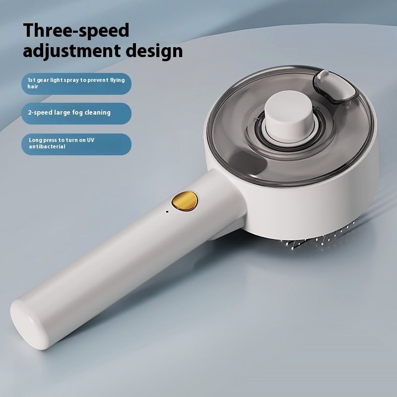 Pet Steam Spray Grooming Brush – Self-Cleaning Hair Remover with UV Sterilization by Creative Vault Marketplace