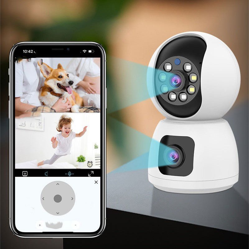 Dual-Lens WiFi Security Camera with HD Monitoring by Creative Vault Marketplace