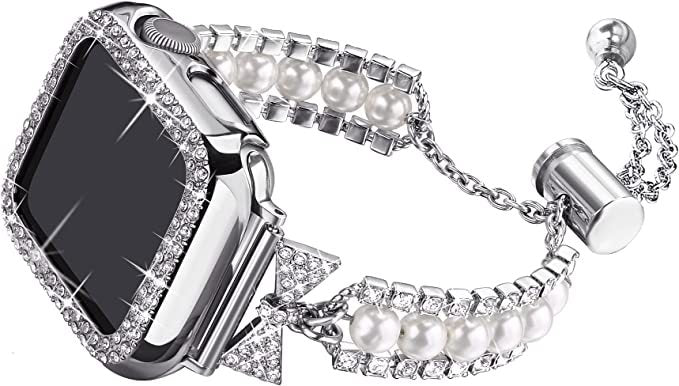 Pearl Bracelet Smart Watch Band – Elegant Wristband Replacement by Creative Vault Marketplace