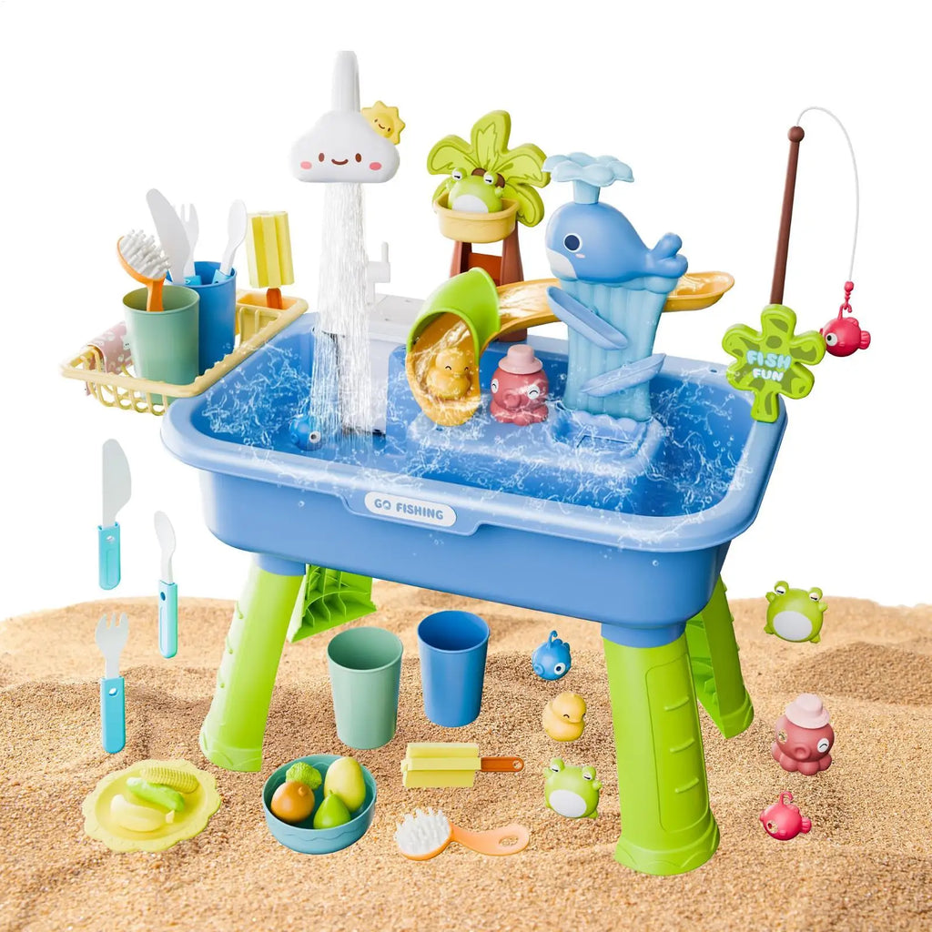 Children Kitchen Toys Electric Fun Waters Play Water Wash Basin Fishing Dishwashing Home Role-playing Baby Early Education Toys by Creative Vault Marketplace