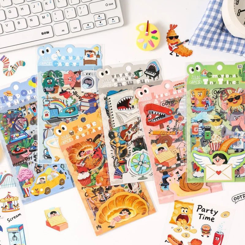 Yuezhen Cultural and Creative Daily Funny PET Journal Stickers Cute Journal Materials Children's Stickers Small Gift by Creative Vault Marketplace