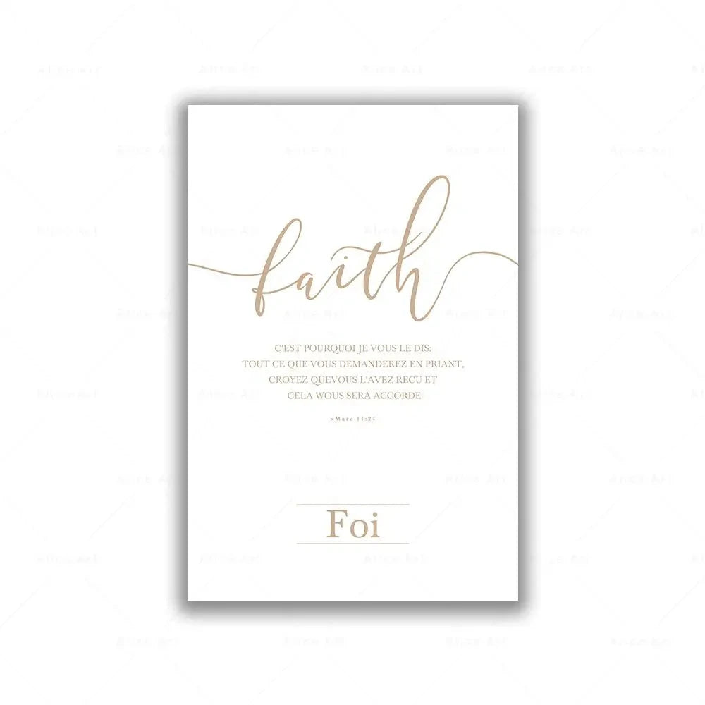 Inspiring Faith Hope Love Wall Art - Enchanting Canvas Print for Your Living Room by Creative Vault Marketplace