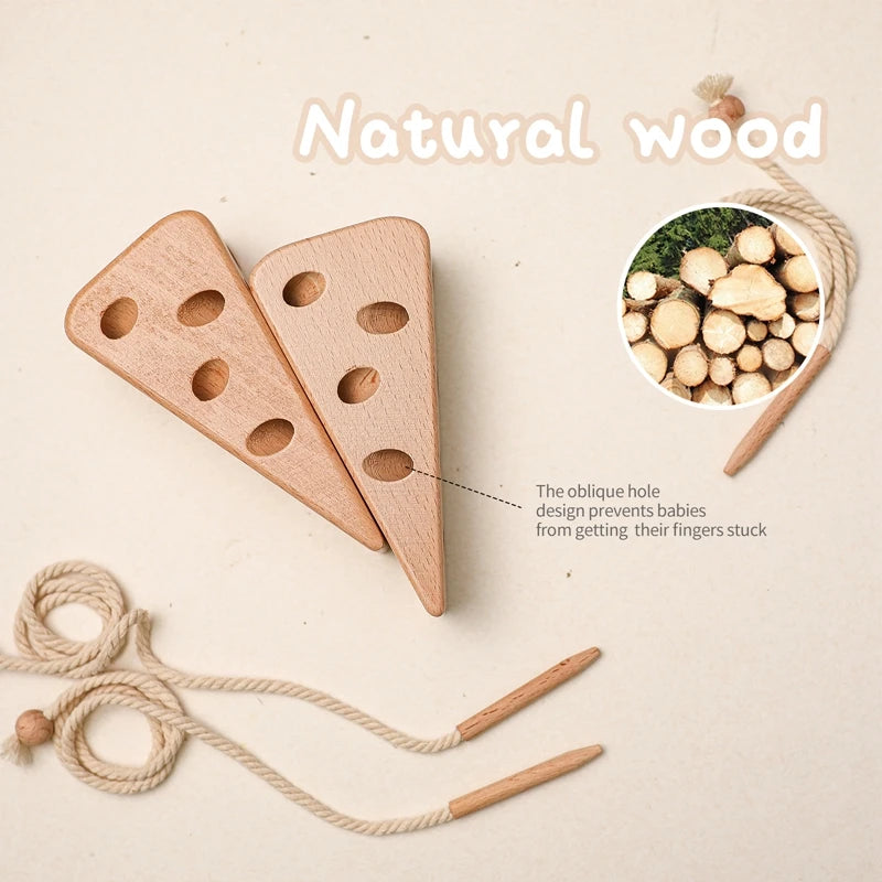 Baby Wooden Threading Board Cheese Montessori Toys Fingers Flexible Training Games For Children Early Educational Products Gifts by Creative Vault Marketplace