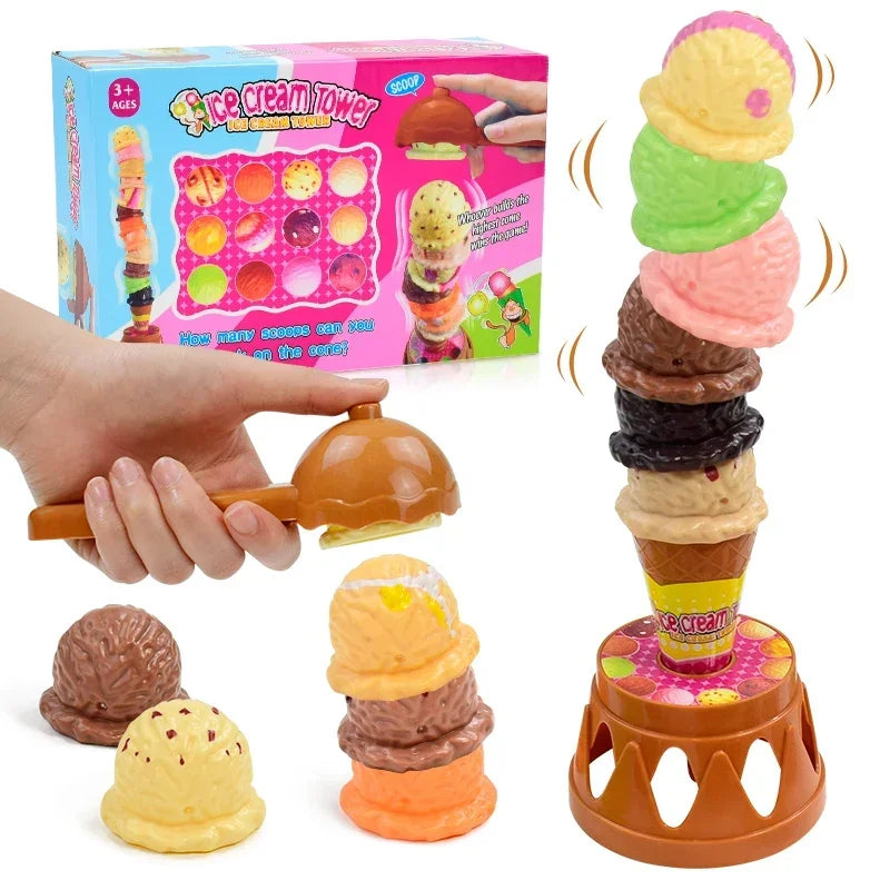 Children's Ice Cream Folding Play Home Toys Hand eye Coordination Parent Child Interactive Desktop Early Education Puzzle Toys by Creative Vault Marketplace