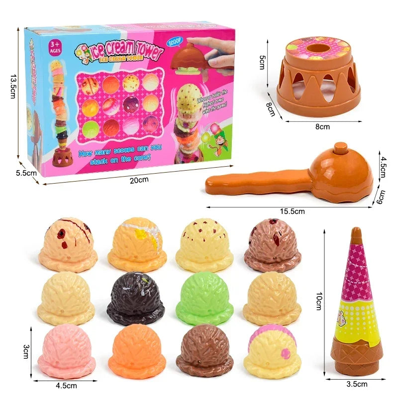 Children's Ice Cream Folding Play Home Toys Hand eye Coordination Parent Child Interactive Desktop Early Education Puzzle Toys by Creative Vault Marketplace