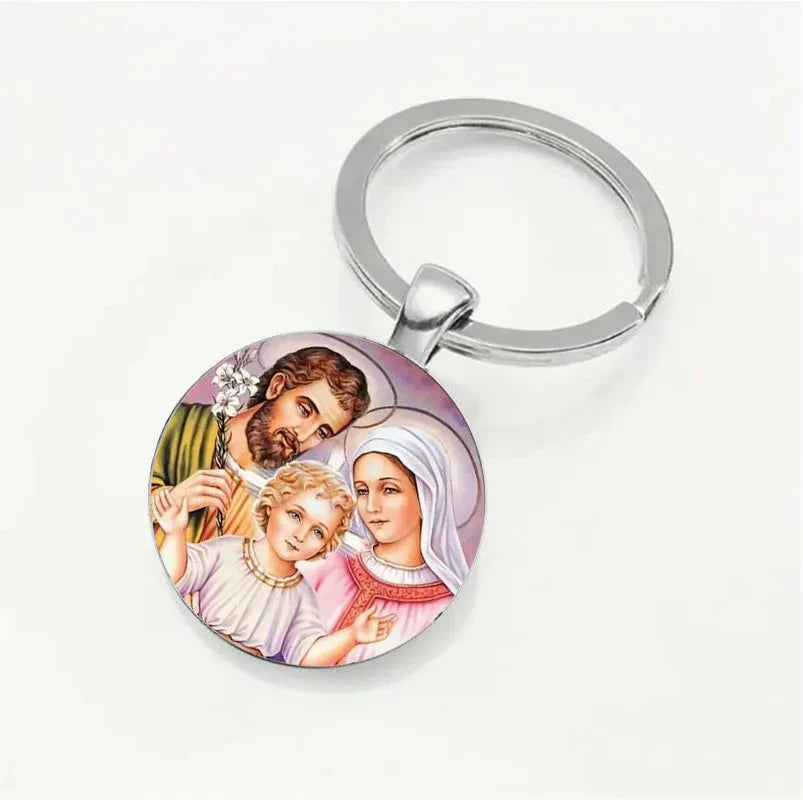 Faith Prayer Keychain - Alloy Round Pendant, Suitable for Bags and Backpacks - The Perfect Gift for Family on Mother's Day by Creative Vault Marketplace
