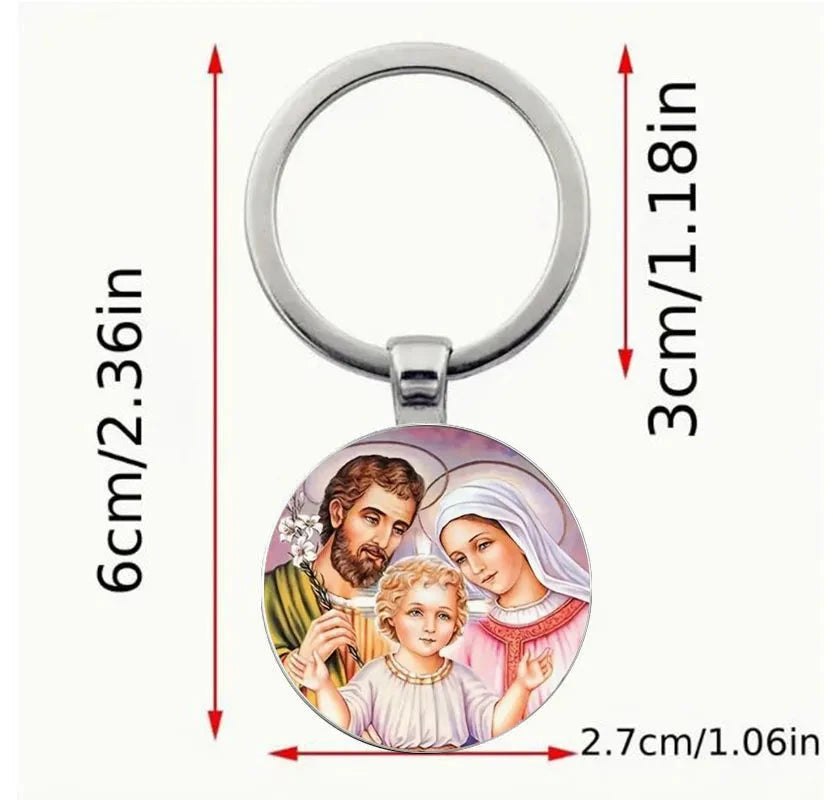 Faith Prayer Keychain - Alloy Round Pendant, Suitable for Bags and Backpacks - The Perfect Gift for Family on Mother's Day by Creative Vault Marketplace