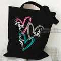 Faith Printed Heart Tote Bag: Stylish Canvas Shoulder Bag for Everyday Inspiration by Creative Vault Marketplace