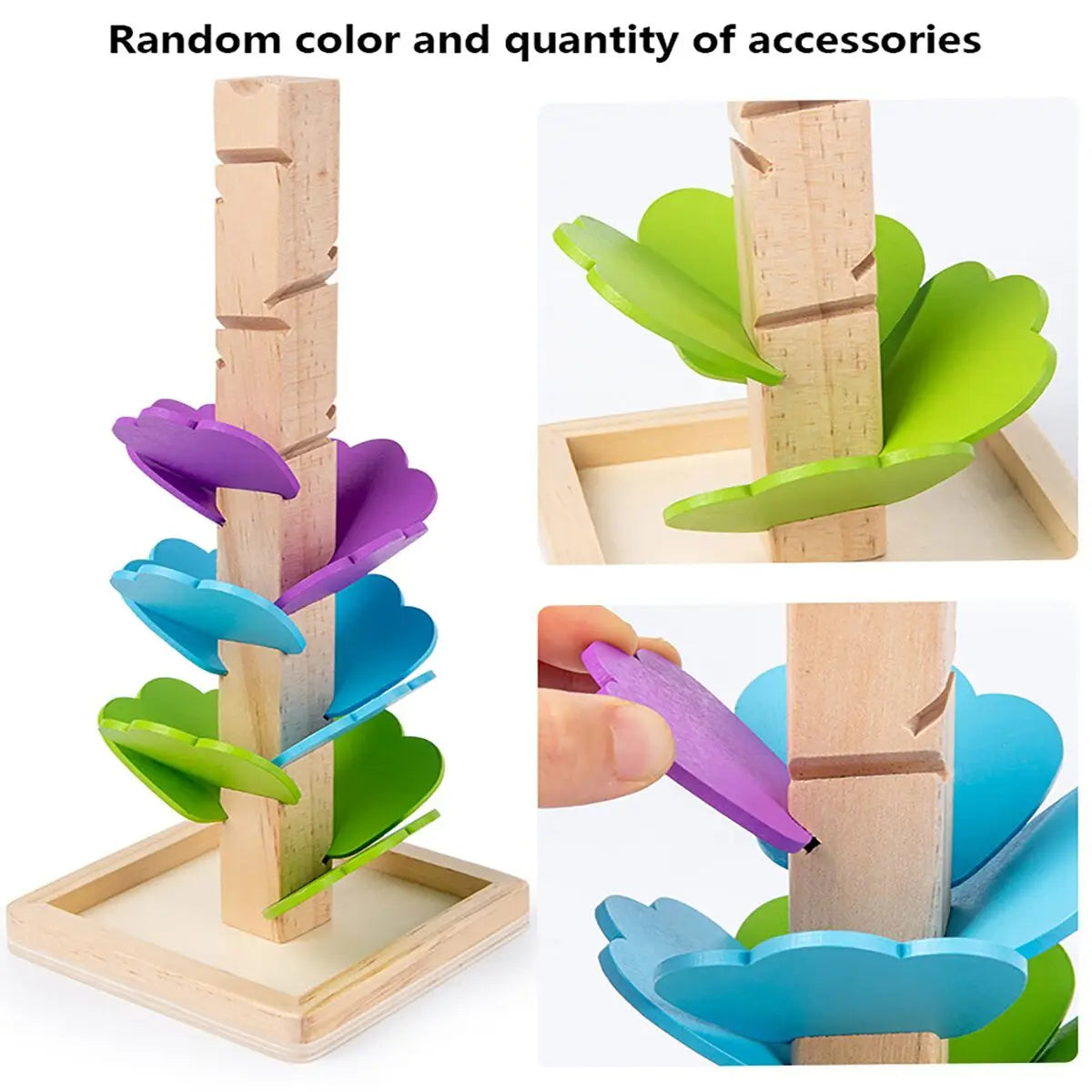 Children's music tree toys, wooden beads, rainbow petals, puzzle building blocks, early education, falling leaves, rolling balls by Creative Vault Marketplace