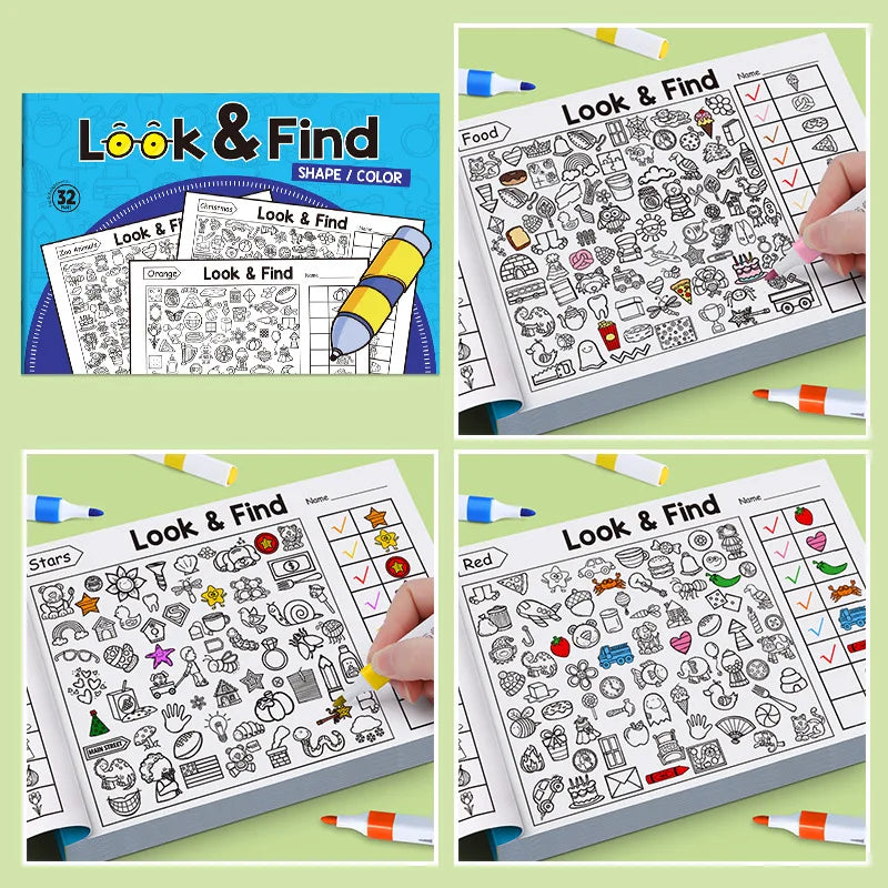 Children's Search for Items Game, Enhance Visual Perception, Fun Coloring Book, Focus and Attention, Handwriting Exercise Book by Creative Vault Marketplace