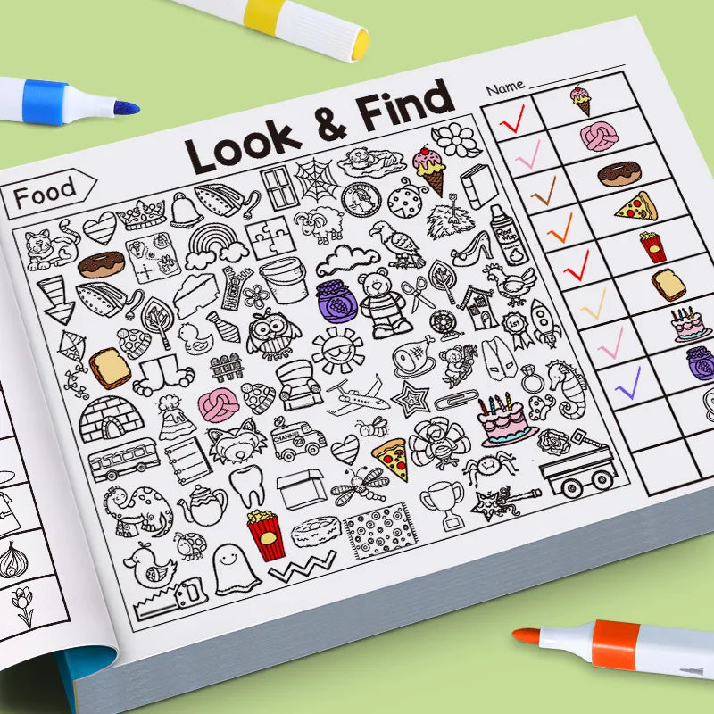 Children's Search for Items Game, Enhance Visual Perception, Fun Coloring Book, Focus and Attention, Handwriting Exercise Book by Creative Vault Marketplace