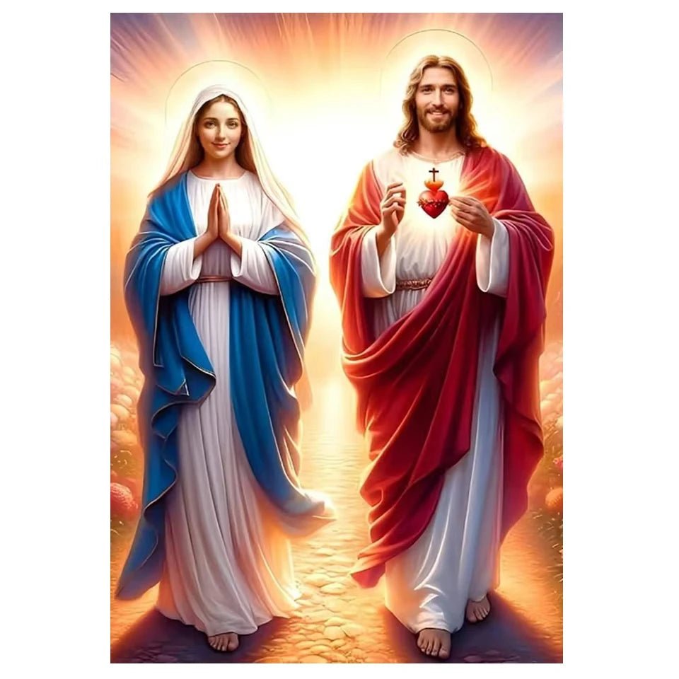 Jesus & Mary Sacred Canvas Wall Art by Creative Vault Marketplace