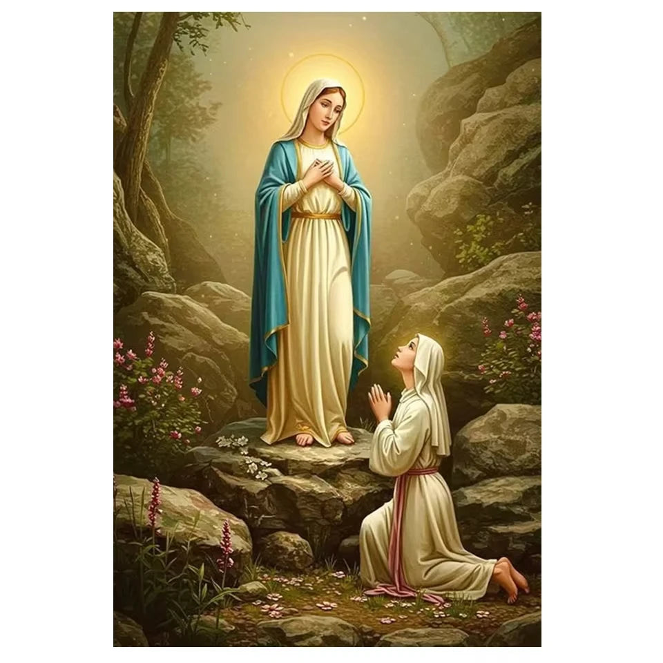 Jesus & Mary Sacred Canvas Wall Art by Creative Vault Marketplace