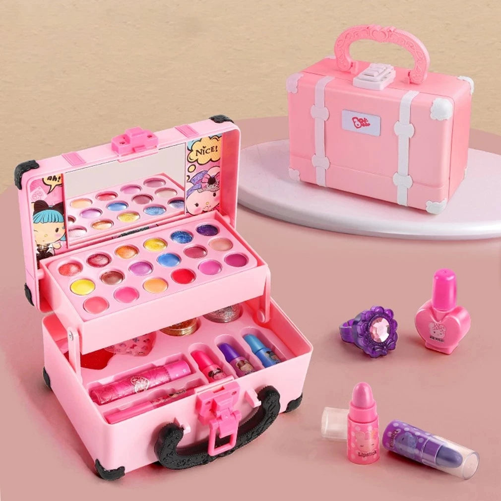 Children Makeup Cosmetics Pretend Playing Box Princess Make Up Girl Toy Play Set Lipstick Eye Shadow Safety Nontoxic Kit Toy Kid by Creative Vault Marketplace