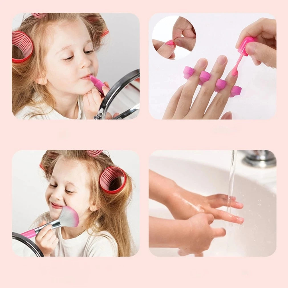 Children Makeup Cosmetics Pretend Playing Box Princess Make Up Girl Toy Play Set Lipstick Eye Shadow Safety Nontoxic Kit Toy Kid by Creative Vault Marketplace
