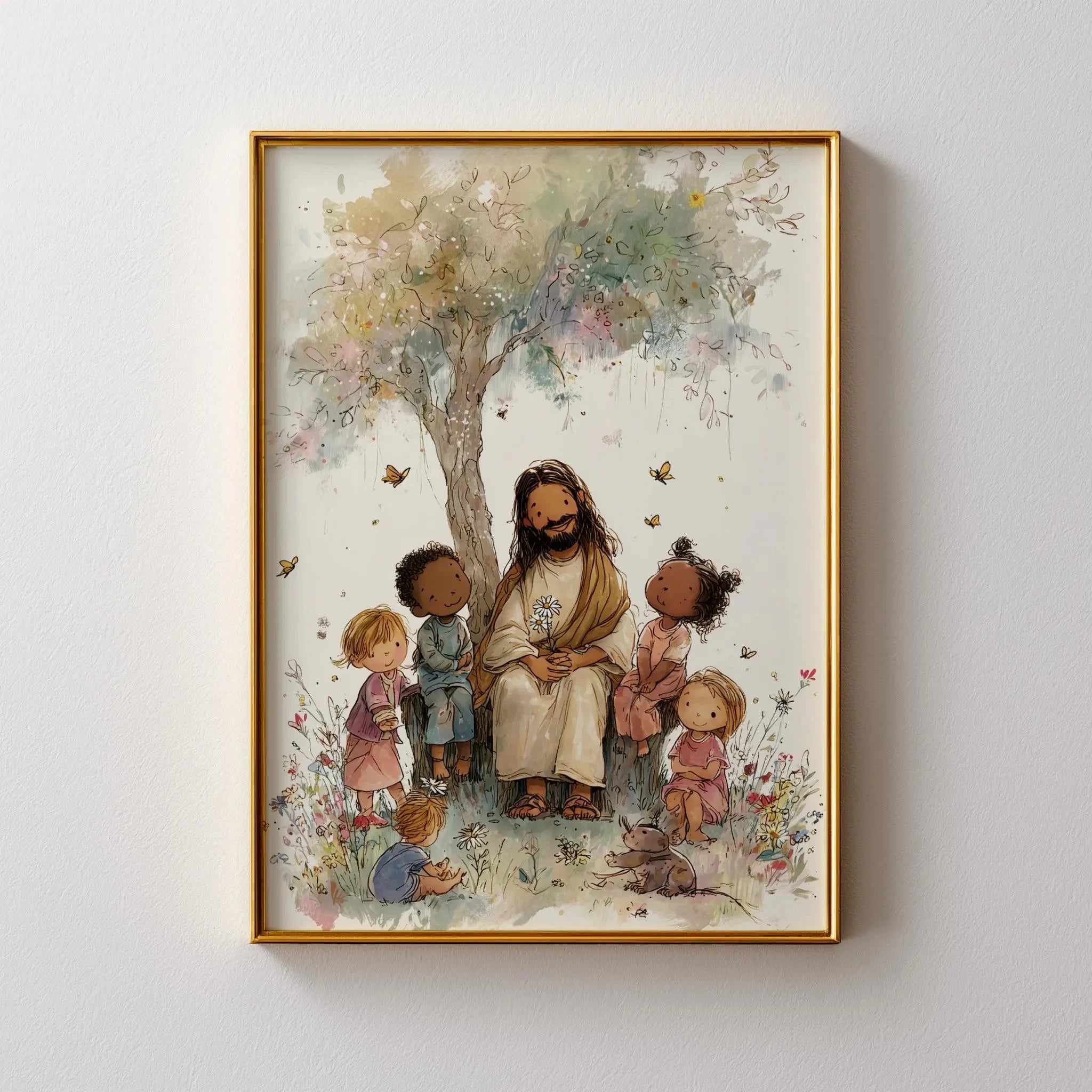 Jesus Teaching . Print. Christian Wall Art For Home. Faith Art Illustration. Bible Print Decor by Creative Vault Marketplace