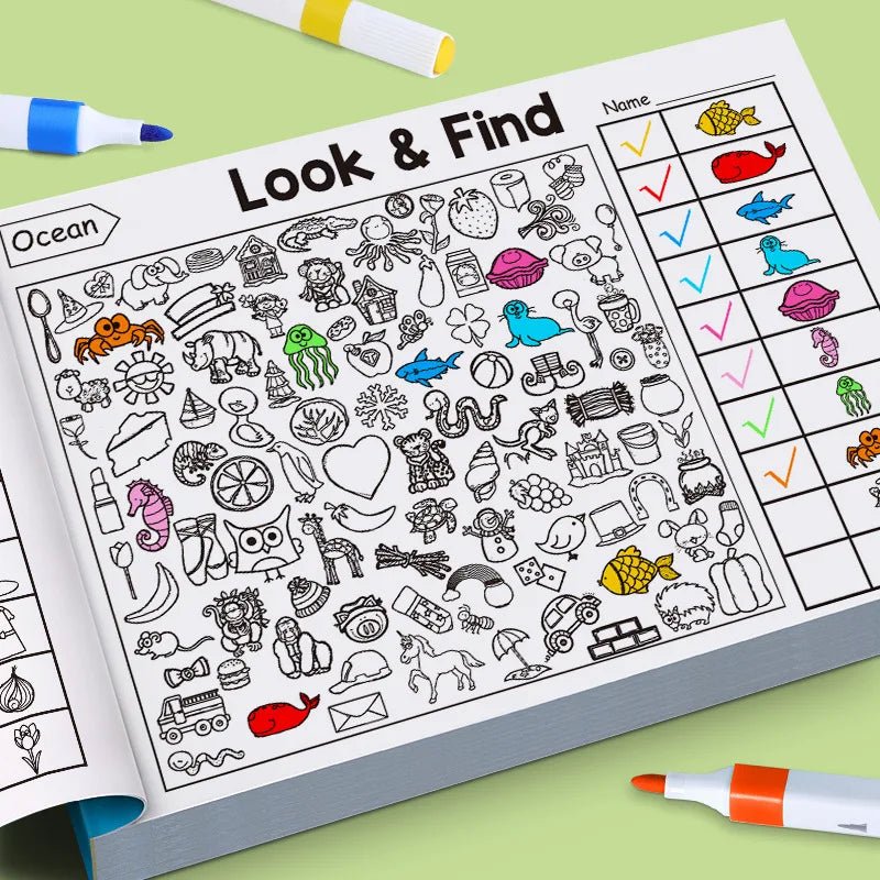 Children's Search for Items Game, Enhance Visual Perception, Fun Coloring Book, Focus and Attention, Handwriting Exercise Book by Creative Vault Marketplace
